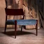 Chairs for hospitalities & contracts - Bossa low lounge chair, glossy lacquer Sikomoro wood, Fabric COM seat - DUISTT