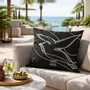 Garden textiles - Black Colombes 45 x 45 outdoor cushion - Design by BRASS - ARTDECORIS