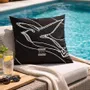 Tissus pour extérieurs - Housse de coussin outdoor Black Colombes 45 x 45 - Design by BRASS - ARTDECORIS
