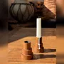 Candlesticks and candle holders - H7 D5 pyramidal monoxyl teak circular candle holder - OFFICE OBJETS