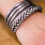 Jewelry - Jonc Bouddhiste Traditionnel Tresse Argent Antique-Taille M - JOLIE JULIE