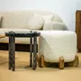 Tabourets pour collectivités - Ipanema Pouf design contemporain pied bois massi, tissu, option COM - DUISTT