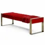 Benches for hospitalities & contracts - Dawn Bench, Velvelt, Fur, COM option, feet in Light Bronze brass - DUISTT