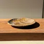 Unique pieces - Empty pocket, dish or circular plate in orange-gray petrified wood - OFFICE OBJETS