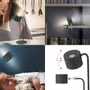 Lampes à poser - BEPER P201UTP304 Lampe Luminì à 3 fonctions, lampe avec clip et accessoire mural inclus, câble USB rechargeable inclus, tactile, noir - BEPER SRL