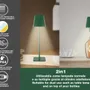 Table lamps - BEPER P201UTP115 2-in-1 Wireless Table Lamp, Touch Desk Lamp, 1.5W, Bottle adapter included, Emerald - BEPER SRL