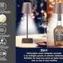 Lampes à poser - BEPER P201UTP120 2in1 Wireless Desk Lamp, Touch Desk Lamp, 1.5W, Adaptateur de bouteille inclus, Corten - BEPER SRL