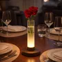 Lampes à poser - BEPER P207ILI550 Lampe de table rechargeable FLORA, avec vase lumineux pour fleurs, 3 nuances de lumière, autonomie 24 h, recharge USB - BEPER SRL