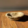 Unique pieces - Beige oval petrified wood bowl 24x19 - 3781 - OFFICE OBJETS