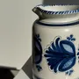 Carafes - Handmade carafe with antique blue floral decoration H17 D24.5 - OFFICE OBJETS