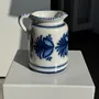 Carafes - Handmade carafe with antique blue floral decoration H17 D24.5 - OFFICE OBJETS
