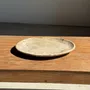 Unique pieces - Empty pouch or dish in light gray petrified wood with rings D27x25 -33 - OFFICE OBJETS