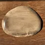 Unique pieces - Large empty pouch or dish in beige oval petrified wood D36x28 -3783 - OFFICE OBJETS