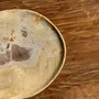 Unique pieces - Empty pouch or dish in beige petrified wood with brown stain in the ce - OFFICE OBJETS