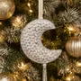 Guirlandes et boules de Noël - Décoration de Noël en forme de croissant de lune en argent scintillant - I WAS A SARI