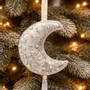 Guirlandes et boules de Noël - Décoration de Noël en forme de croissant de lune en argent scintillant - I WAS A SARI