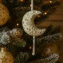 Guirlandes et boules de Noël - Décoration de Noël en forme de croissant de lune en argent scintillant - I WAS A SARI