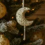 Guirlandes et boules de Noël - Décoration de Noël en forme de croissant de lune en argent scintillant - I WAS A SARI
