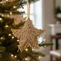 Christmas garlands and baubles - Sparkling handcrafted gold christmas star ornament - I WAS A SARI