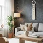 Autres décorations murales - Harmonie verticale : décoration murale moderne en macramé faite à la m - SARMAL DESIGN