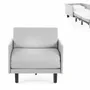 Fauteuils - Fauteuil lit Français 1 Place ROLLER 70 MEDIUM accoudoirs amovibles : Coloris - Cuir-artificiel / GRIS CLAIR - COMBI - PIERRE - LIKOOLIS