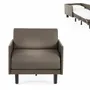 Armchairs - French 1-seater armchair bed ROLLER 70 MEDIUM removable armrests : Colour - LEATHER - Grey 0819 - LIKOOLIS