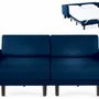 Armchairs - French sofa bed 2/3 seater ROLLER DUO 160 LARGE removable armrests: Colour - Artificial-leather / NAVY - Combi - DARK BLUE - LIKOOLIS