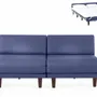 Armchairs - PACHA DUO 140 SMALL 2-seater French sofa bed without armrests : Colour - LEATHER - Blue 0857 - LIKOOLIS