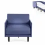 Fauteuils - Fauteuil lit Français 1 Place ROLLER 70 MEDIUM accoudoirs amovibles : Coloris - Velours Brunei / 33 - BLEU CANARD - LIKOOLIS