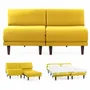 Fauteuils - Canapé convertible Français 2places PACHA DUO 160 SMALL sans accoudoirs : Coloris - Tissu / JAUNE MOUTARDE - Filo - Yellow - LIKOOLIS