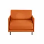 Armchairs - French 1-seater armchair bed BOSS 80 MEDIUM with removable armrests: Colour - LEATHER - Orange 0837 - LIKOOLIS