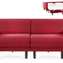 Armchairs - French 2-seater sofa bed ROLLER DUO 140 LARGE removable armrests: Colour - Brunei Velvet / 33 - DUCK BLUE - LIKOOLIS