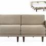 Armchairs - PACHA DUO 140 MEDIUM 2-seater French sofa bed with removable armrests: Colour - Artificial-leather / LIGHT GREY - COMBI - STONE - LIKOOLIS