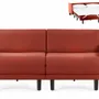 Fauteuils - Canapé lit Français 2Places ROLLER DUO 140 MEDIUM accoudoirs amovibles : Coloris - CUIR - Rouge 0841 - LIKOOLIS
