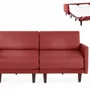 Armchairs - French sofa bed 2/3 seater PACHA DUO 160 LARGE removable armrests : Colour - LEATHER - Grey 0819 - LIKOOLIS