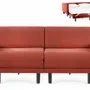 Armchairs - French sofa bed 2/3 places ROLLER DUO 160 LARGE removable armrests : Colour - LEATHER - Orange 0837 - LIKOOLIS