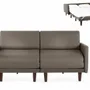 Armchairs - French sofa bed 2/3 seater PACHA DUO 140 LARGE removable armrests : Colour - Artificial leather / LIGHT GREY - COMBI - STONE - LIKOOLIS