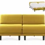 Armchairs - French 2-Seater Sofa Bed ROLLER DUO 140 SMALL without armrests : Colour - Fabric / MUSTARD YELLOW - Filo - Yellow - LIKOOLIS
