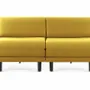 Armchairs - French 2-Seater Sofa Bed ROLLER DUO 140 SMALL without armrests : Colour - Fabric / MUSTARD YELLOW - Filo - Yellow - LIKOOLIS