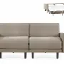 Armchairs - French 2-seater sofa bed ROLLER DUO 140 LARGE removable armrests: Colour - LEATHER - White 010 - LIKOOLIS