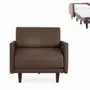 Fauteuils - Fauteuil lit Français 1 Place PACHA 80 LARGE accoudoirs amovibles : Coloris - CUIR - Taupe marron 0813 - LIKOOLIS