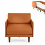 Armchairs - French 1-seater armchair bed PACHA 70 MEDIUM removable armrests : Colour - LEATHER - Orange 0837 - LIKOOLIS