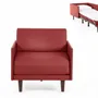 Armchairs - French 1-seater armchair bed PACHA 70 MEDIUM removable armrests : Colour - LEATHER - Orange 0837 - LIKOOLIS