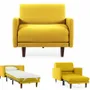 Armchairs - French 1-seater armchair bed PACHA 80 LARGE removable armrests: Colour - Fabric / MUSTARD YELLOW - Filo - Yellow - LIKOOLIS