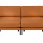 Armchairs - French 2/3 seater sofa bed BOSS DUO 160 LARGE removable armrests : Colors - LEATHER - Orange 0837 - LIKOOLIS