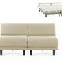 Armchairs - French 2/3 Seater Sofa Bed ROLLER DUO 160 SMALL without armrests : Colors - Fabric / BURN - Filo - Marfil - LIKOOLIS