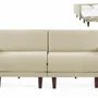 Armchairs - French sofa bed 2/3 seater PACHA DUO 160 LARGE removable armrests : Colour - Fabric / CASE - Filo - Marfil - LIKOOLIS