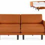 Armchairs - French sofa bed 2 seater ROLLER DUO 160 MEDIUM removable armrests : Colour - LEATHER - Orange 0837 - LIKOOLIS