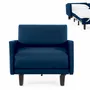 Armchairs - French 1-seater armchair bed ROLLER 70 LARGE removable armrests: Colour - Artificial leather / NAVY - Combi - DARK BLUE - LIKOOLIS