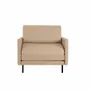 Armchairs - French 1-seater armchair bed BOSS 80 LARGE removable and reversible armrests: Colour - Fabric / HEATHER BROWN - Filo - Taupe - LIKOOLIS